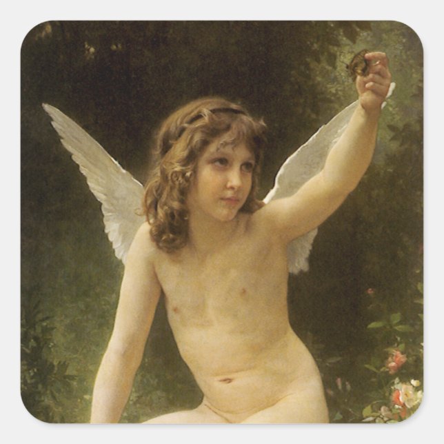 Der Gefangene (Le Captif) von Bouguereau Quadratischer Aufkleber (Vorderseite)