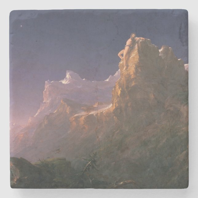 Der gefesselte Prometheus (von Thomas Cole) Steinuntersetzer (Vorderseite)