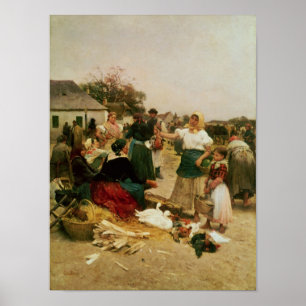 Der Geflügelmarkt von 1885 Poster