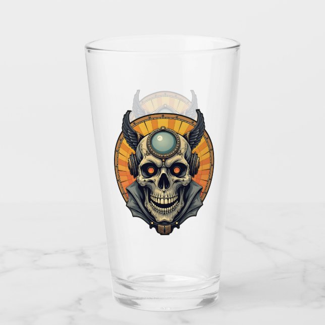 Der geflügelte Schädel.  Glas (Vorderseite)