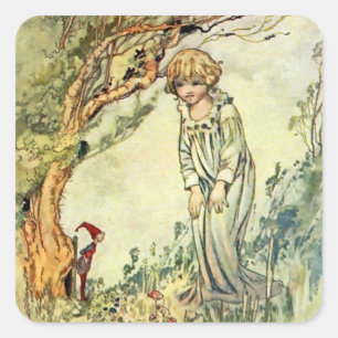 „Der geheime Garten“ Feen-Kunst von Charles Robins Quadratischer Aufkleber