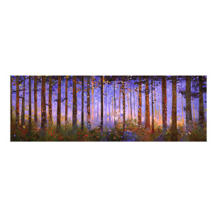 Der geheime Pfad des Hirsches - Weite Waldlandscha Fotodruck