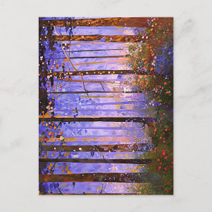 Der Geheime Weg des Hirsches - weite Waldlandschaf Postkarte