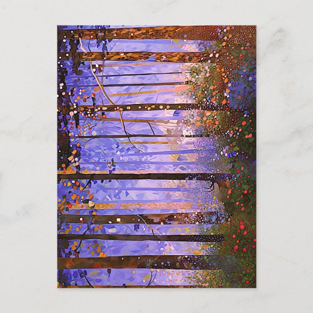 Der Geheime Weg des Hirsches - weite Waldlandschaf Postkarte (Vorderseite)