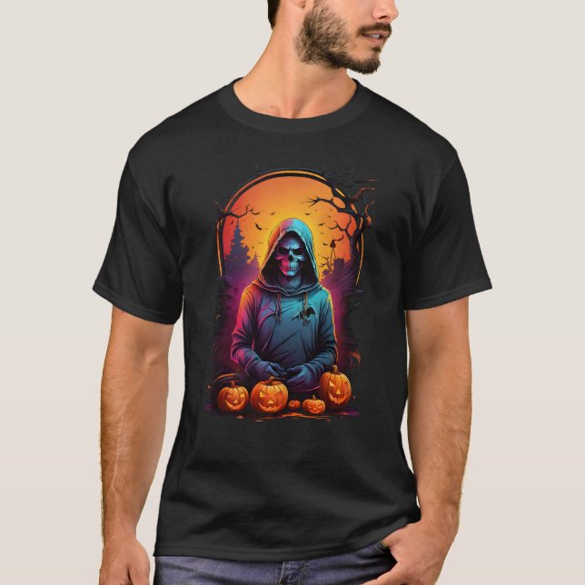 Der gehobene Sensenmann von Halloween T-Shirt (Vorderseite)