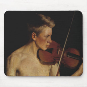 Der Geiger (männlicher Musiker) (von Pekka Halonen Mousepad