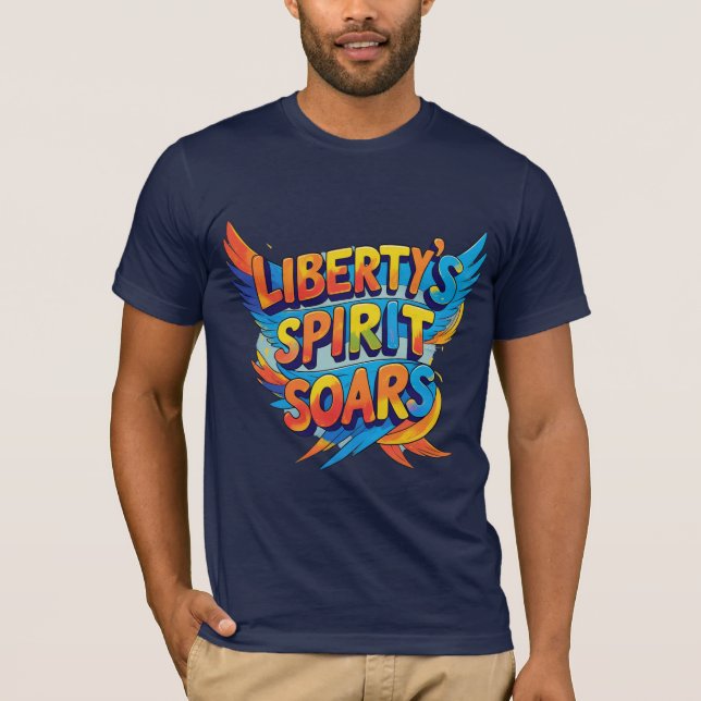 Der Geist der Freiheit singt - Text, lebendige Fre T-Shirt (Vorderseite)