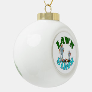 Der Geist der Rasenschüsseln: Bowler und Bowls Keramik Kugel-Ornament
