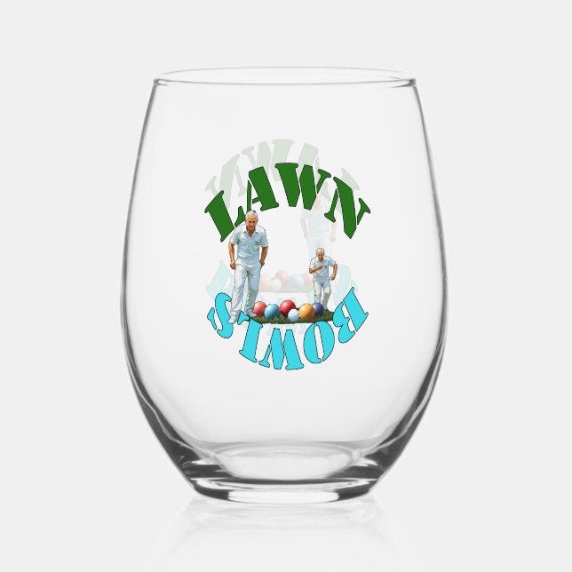 Der Geist der Rasenschüsseln: Bowler und Bowls Weinglas Ohne Stiel (Vorderseite)