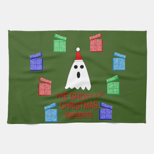 Der Geist der Weihnachtsgeschenke lustig Geschirrtuch (Horizontal)