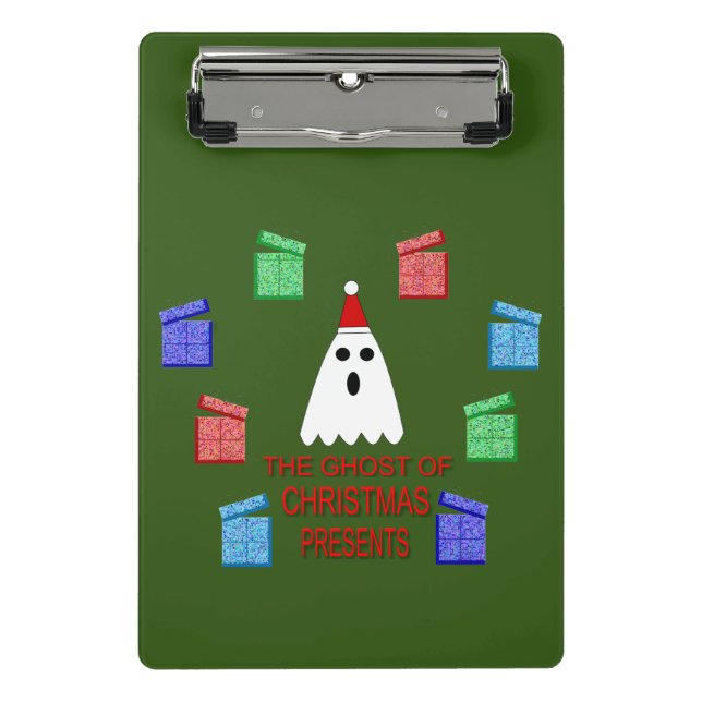Der Geist der Weihnachtsgeschenke lustig Mini Klemmbrett (Vorderseite)
