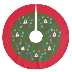 Der Geist der Weihnachtsgeschenke lustig Polyester Weihnachtsbaumdecke