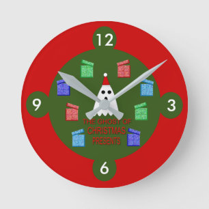 Der Geist der Weihnachtsgeschenke lustig Runde Wanduhr