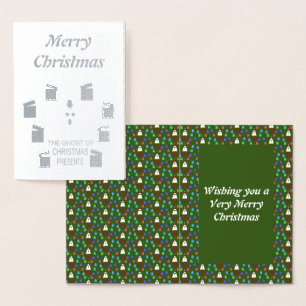 Der Geist der Weihnachtsgeschenke Lustiger Custom Folienkarte