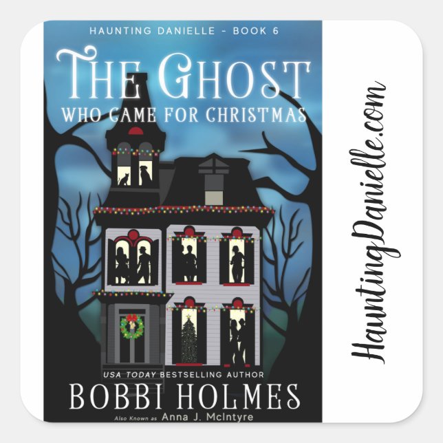 Der Geist, der zu Weihnachtsaufklebern kam Quadratischer Aufkleber (Vorderseite)