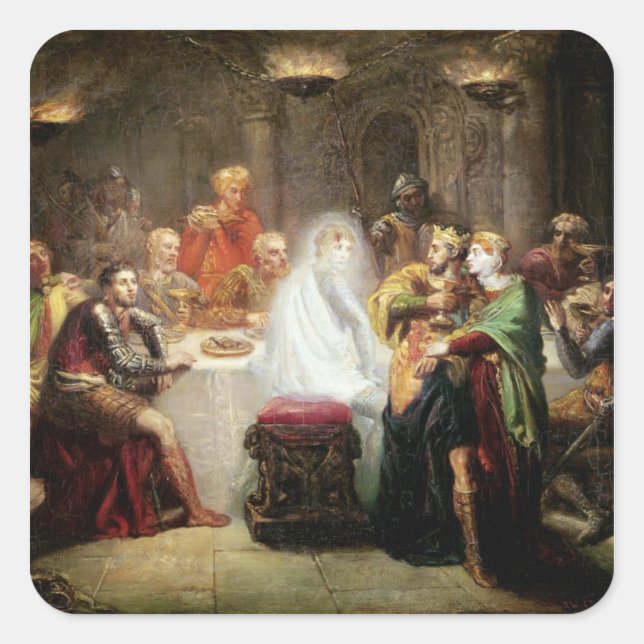 Der Geist des Banquo Quadratischer Aufkleber (Vorderseite)