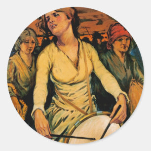 Der Geist des weiblichen Powers Runder Aufkleber