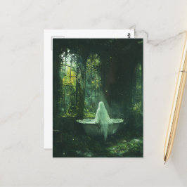 Der Geist in der Badewanne des abandonierten Hause Postkarte