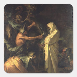 Der Geist Samuels erscheint Saul auf der Hölle Quadratischer Aufkleber