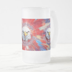 Der Geist von 1776, 2026 Amerikas Roter Adler Feue Mattglas Bierglas