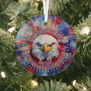 Der Geist von 1776, 2026 Amerikas Roter Adler Feue Ornament Aus Glas