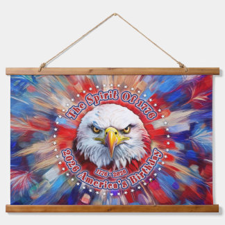 Der Geist von 1776, 2026 Amerikas Roter Adler Feue Wandteppich Mit Holzrahmen