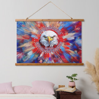 Der Geist von 1776, 2026 Amerikas Roter Adler Feue Wandteppich Mit Holzrahmen