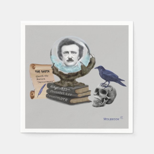 DER GEIST VON EDGAR A. POE SERVIETTE (Vorderseite)