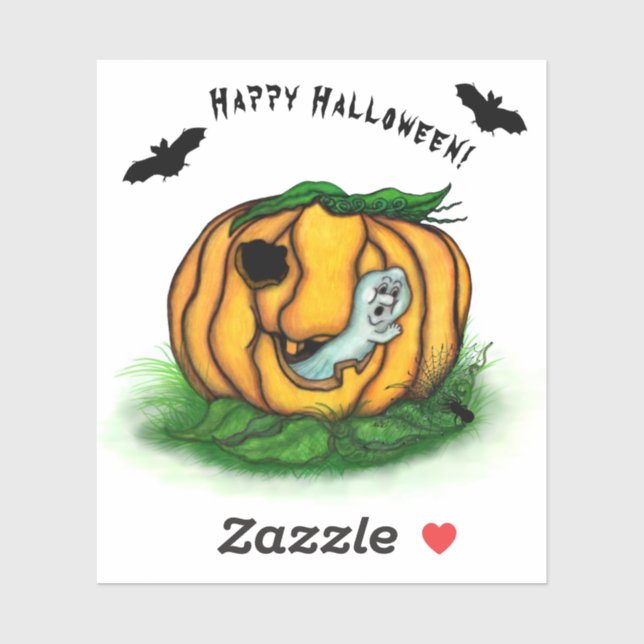 Der Geist von Halloween , Bat , Geist und Spider Aufkleber (Blatt)