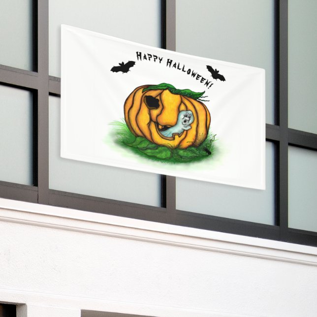 Der Geist von Halloween , Bat , Geist und Spider Banner (Äußeres Gebäude)