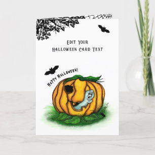 Der Geist von Halloween , Bat , Geist und Spider Dankeskarte