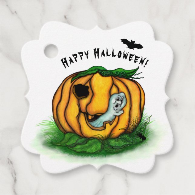 Der Geist von Halloween , Bat , Geist und Spider Geschenkanhänger (Vorderseite)