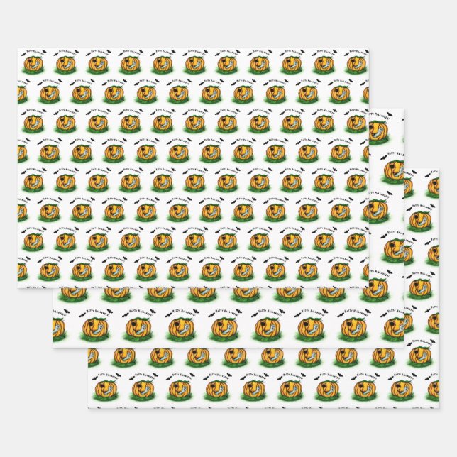 Der Geist von Halloween , Bat , Geist und Spider Geschenkpapier Set (Set)