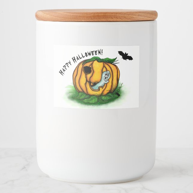Der Geist von Halloween , Bat , Geist und Spider Lebensmitteletikett (Vorderseite)
