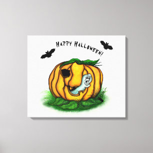 Der Geist von Halloween , Bat , Geist und Spider Leinwanddruck