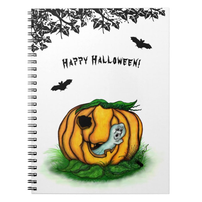 Der Geist von Halloween , Bat , Geist und Spider Notizblock (Vorderseite)
