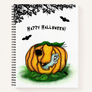 Der Geist von Halloween , Bat , Geist und Spider Notizbuch