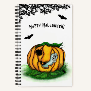 Der Geist von Halloween , Bat , Geist und Spider Notizbuch