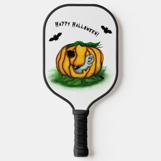 Der Geist von Halloween , Bat , Geist und Spider Pickleball Schläger (Vorderseite)
