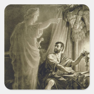 Der Geist von Julius Cäsar, im Spiel durch Willia Quadratischer Aufkleber