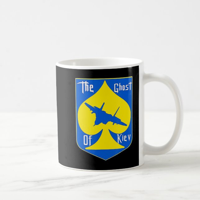 Der Geist von Kiew I steht mit der ukrainischen Kaffeetasse (Rechts)