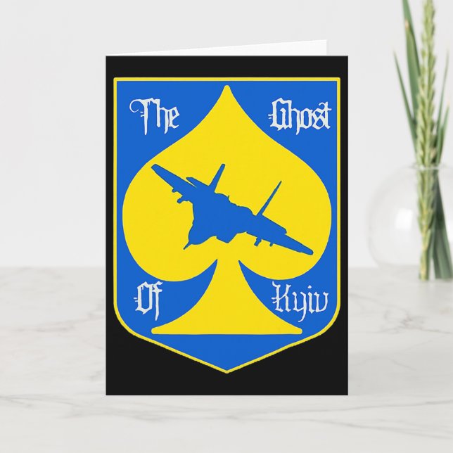 Der Geist von Kiew Kiew Ukraine Kampfpilot  Karte (Vorderseite)