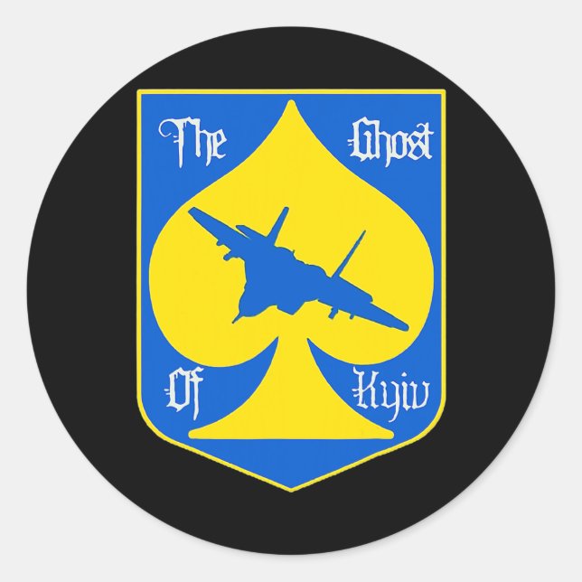 Der Geist von Kiew Kiew Ukraine Kampfpilot  Runder Aufkleber (Vorderseite)