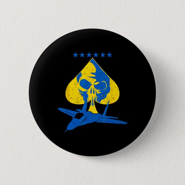 Der Geist von KiewKiew Ukraine Ace-Kampfjetpilot  Button (Vorderseite)