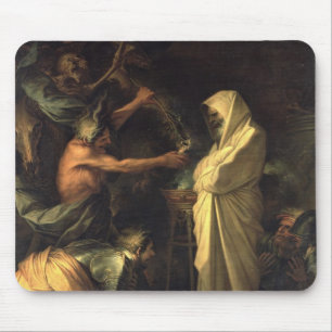 Der Geist von Samuel erscheinend zu Saul am hous Mousepad