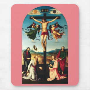 Der gekreuzigte Christus mit der Jungfrau Maria Mousepad