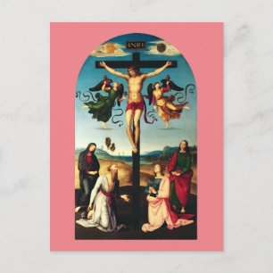 Der gekreuzigte Christus mit der Jungfrau Maria Postkarte