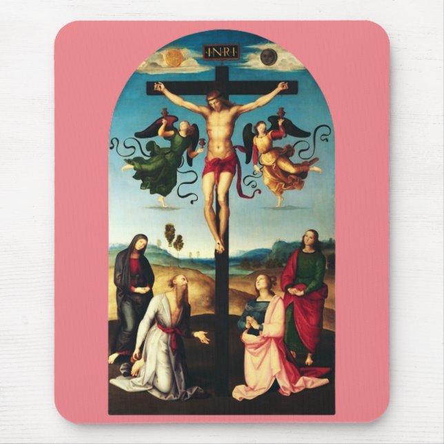 Der gekreuzigte Christus mit der Jungfrau Mary Mousepad (Vorne)