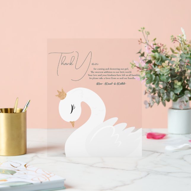 Der gekrönte Schwan Acrylschild (Hochzeit)