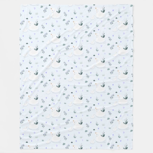 Der gekrönte Schwan Fleecedecke (Vorderseite)